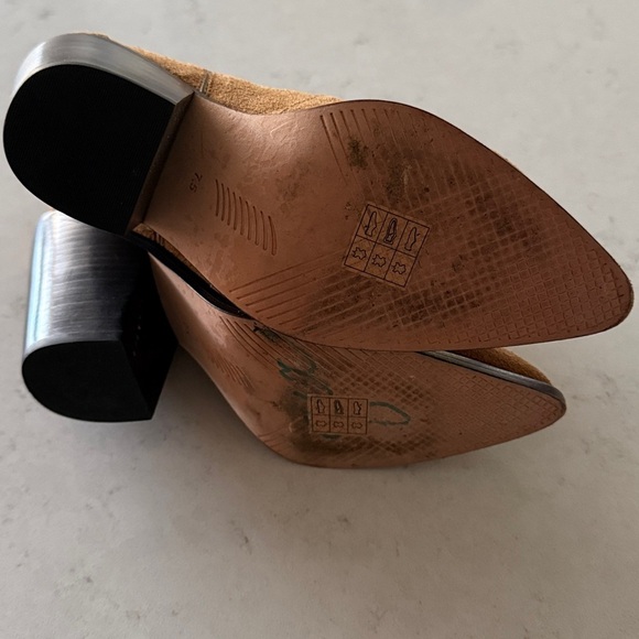 PAIGE Women's Porter Pull On Western High Heel Boots Suede, Leather Size 7.5 - Picture 5 of 7